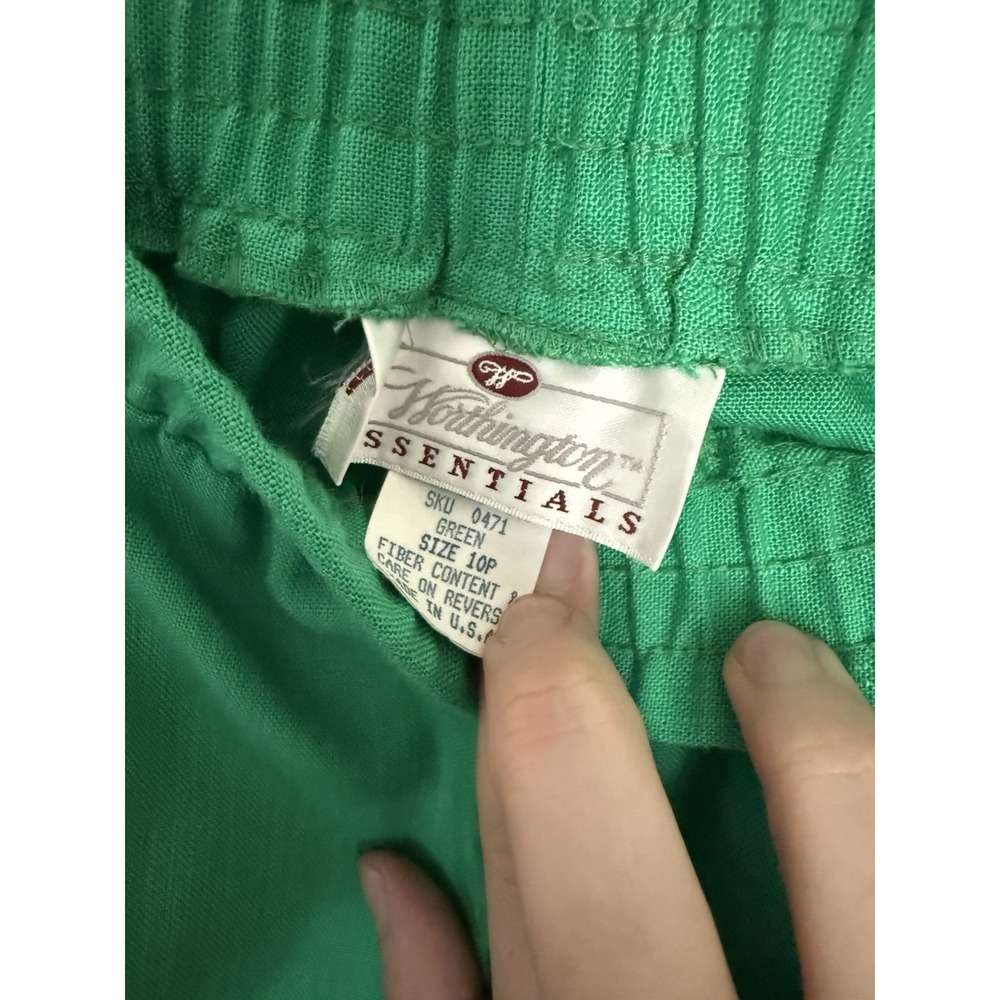 Worthington Suit Set Green Blazer & Pants 10 Petite Feminine Office Outfit USA - Picture 10 of 12